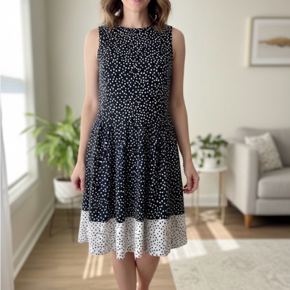 Lauren Ralph Lauren Polka Dot Fit & Flare Dress Size 12